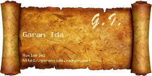 Garan Ida névjegykártya